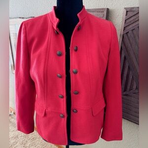 Talbots Women's Red Double-Breasted Jacket size 8